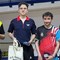 Il podio del singolare OVER 3 al Torneo di Novara: al centro, sul gradino più alto, David Dabbicco del TT Biella, vincitore, con pieno merito, della gara.