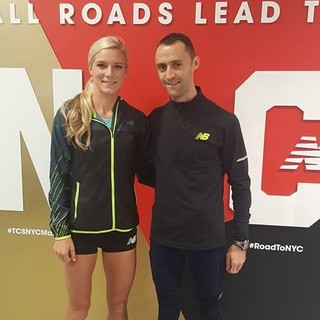 Alberto Mosca con la campionessa Emma Coburn (Foto Facebook)