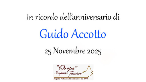 Guido Accotto, anniversario
