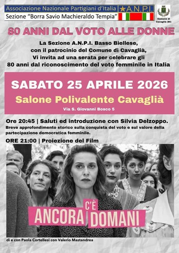 Cavaglià celebra gli 80 anni della Repubblica: una serata evento tra storia e cinema