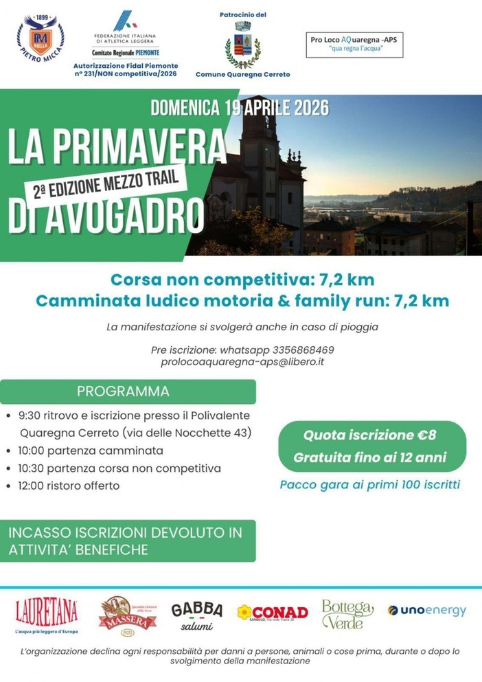 A Quaregna Cerreto torna “La Primavera di Avogadro” A Quaregna Cerreto torna “La Primavera di Avogadro”