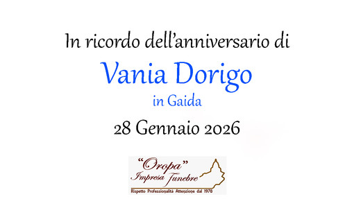 Vania Dorigo in Giada, anniversario