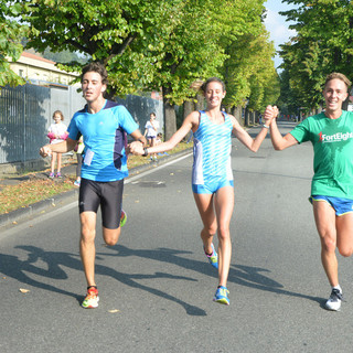 Valeria Roffino all'arrivo con Edoardo Mello Rella e Andrea Nicolo