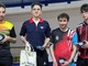 Il podio del singolare OVER 3 al Torneo di Novara: al centro, sul gradino più alto, David Dabbicco del TT Biella, vincitore, con pieno merito, della gara.