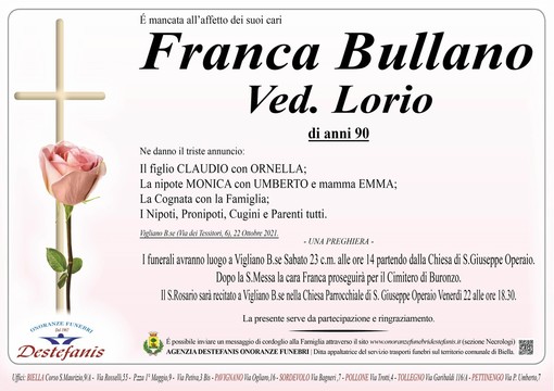 Franca Bullano, ved. Lorio