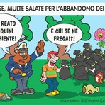 Abbandonare i rifiuti conviene? Nel Biellese costa caro - Illustrazione di Giovanni Cavallo