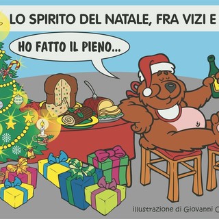 Natale, istruzioni per l’uso: abbondanza, digestivo e si riparte! - Illustrazione di Giovanni Cavallo