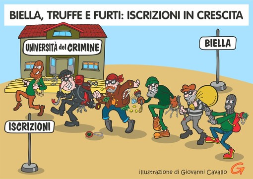Biella, all’Università del crimine gli esami si fanno sul campo - Illustrazione di Giovanni Cavallo