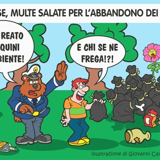 Abbandonare i rifiuti conviene? Nel Biellese costa caro - Illustrazione di Giovanni Cavallo