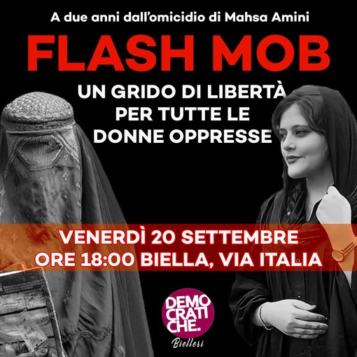 A Biella un flash mob in sostegno alle lotte di resistenza delle donne Iraniane e Afghane