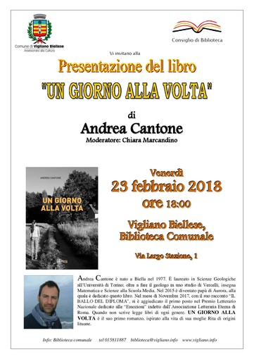 Anche a Vigliano la presentazione del romanzo di esordio di Andrea Cantone