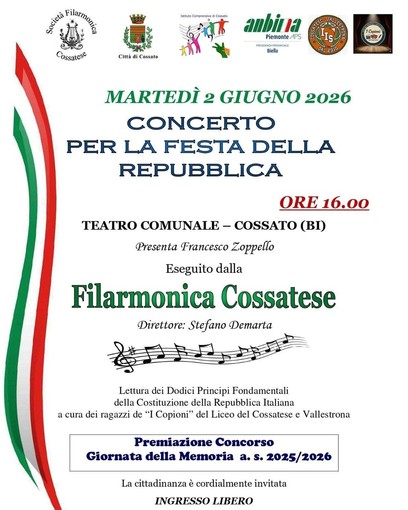 Cossato, Concerto per la Festa della Repubblica e proiezione della cerimonia di Roma