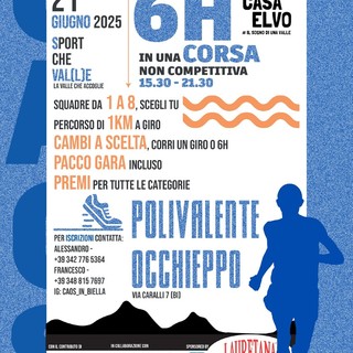 Running, a Occhieppo Inferiore la “6H di corsa”: protagonisti giovani e sport.