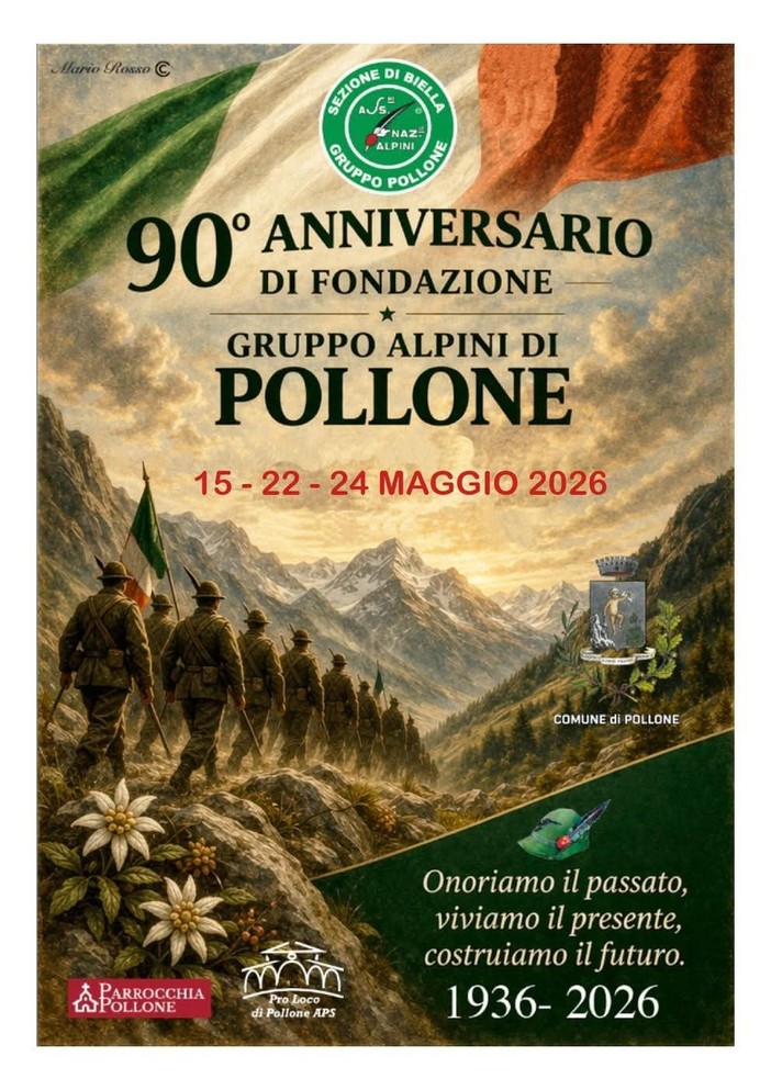 Auguri al Gruppo Alpini di Pollone per i suoi 90 anni, al via i festeggiamenti Auguri al Gruppo Alpini di Pollone per i suoi 90 anni, al via i festeggiamenti