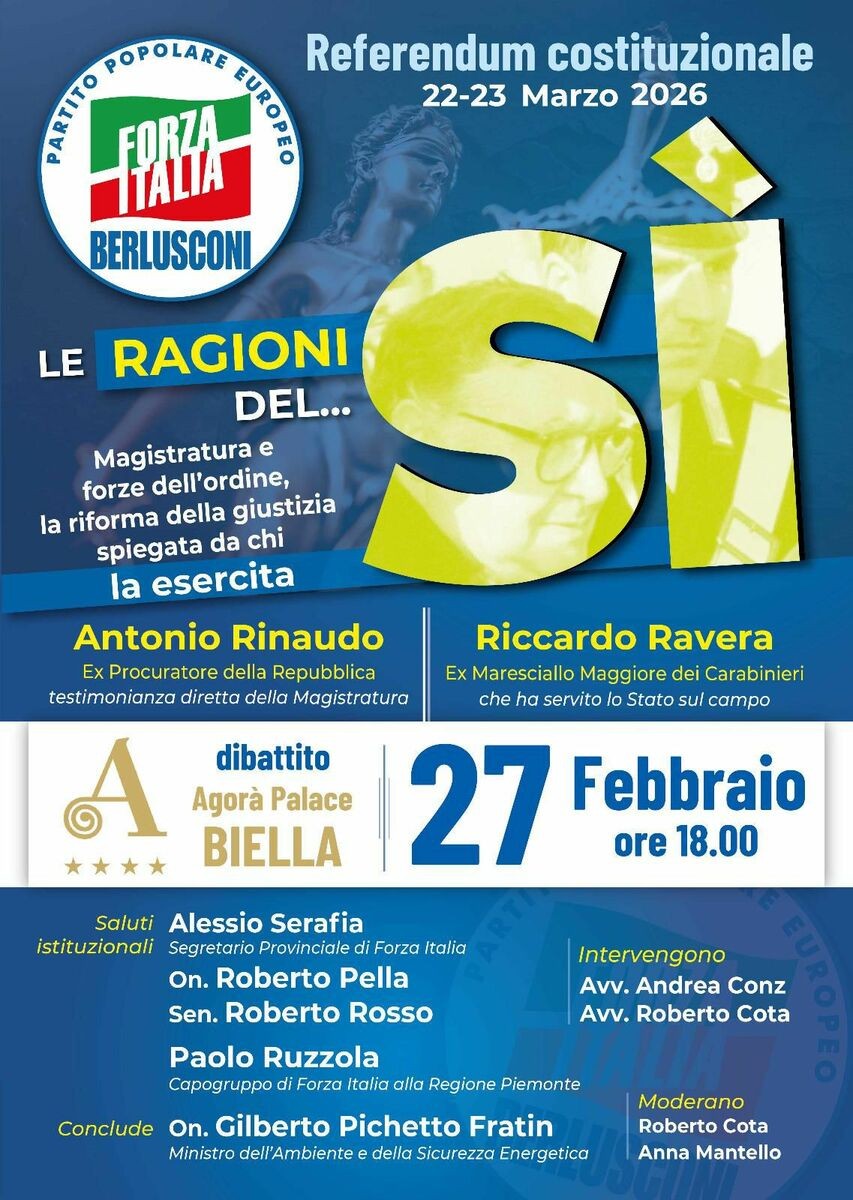 Dal pm Rinaudo al Carabiniere che arrestò Totò Riina: a Biella il confronto sulla riforma della giustizia e sul referendum