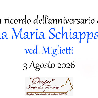 Anna Maria Schiapparelli, ved. Miglietti - Anniversario