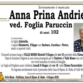 Anna Prina Andrietta, ved. Foglia Paruccin