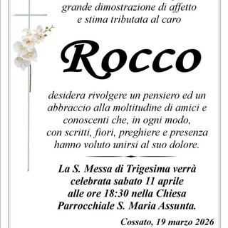 Rocco Amoruso, ringraziamento