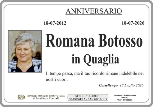 Romana Botosso in Quaglia, anniversario