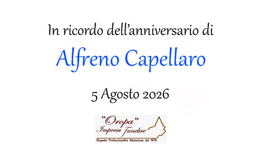Alfreno Capellaro - Anniversario Alfreno Capellaro - Anniversario