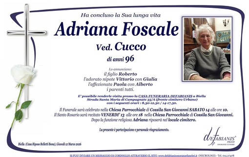 Adriana Foscale, ved. Cucco