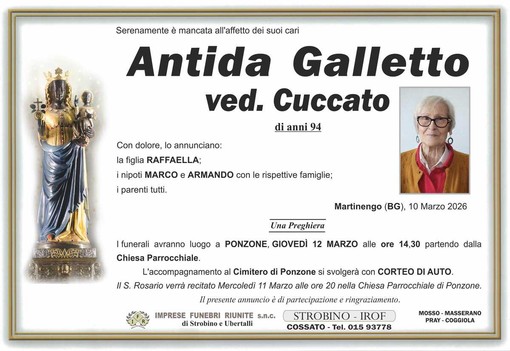 Antida Galletto, ved. Cuccato