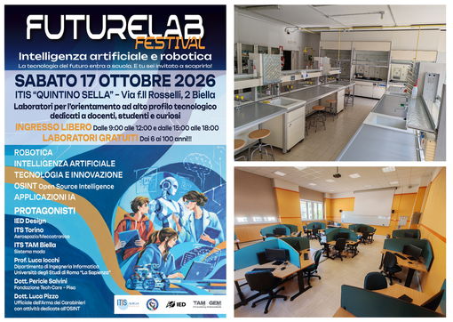 Biella, all’ITIS Sella il FutureLab Festival, porte aperte ai laboratori tra IA e robotica Biella, all’ITIS Sella il FutureLab Festival, porte aperte ai laboratori tra IA e robotica