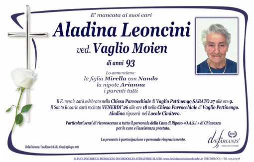 Aladina Leoncini, ved. Vaglio Moien