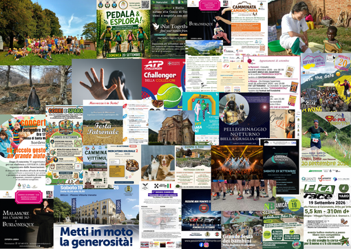 Tante cose da fare a Biella nel we del 18, 19 e 20 settembre Tante cose da fare a Biella nel we del 18, 19 e 20 settembre