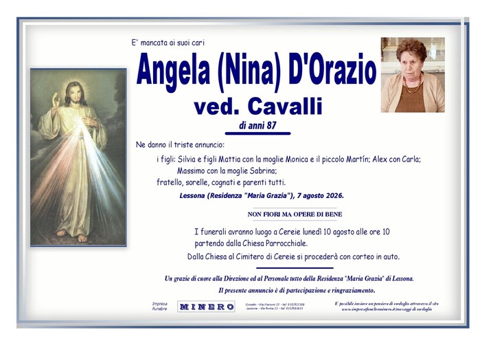 Angela (Nina) D'Orazio, ved. Cavalli