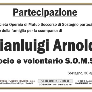 Gianluigi Arnoldi, socio e volontario S.O.M.S. - Partecipazione