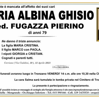 Maria Albina Ghisio, Ved. Fugazza Pierino