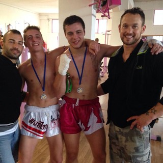 Maicol Biondi, Alberto Griso, Luca Zamariola e il maestro Gianluca Crepaldi