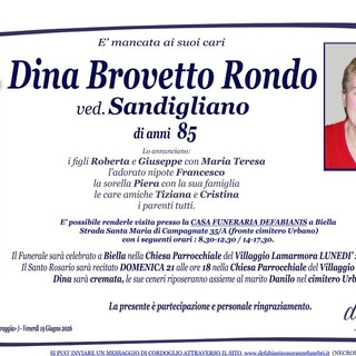 Dina Brovetto Rondo, ved. Sandigliano Dina Brovetto Rondo, ved. Sandigliano