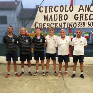 Massimo Cardano, Simone Mana e Mattia Falconieri in maglia nera - Foto Federbocce Massimo Cardano, Simone Mana e Mattia Falconieri in maglia nera - Foto Federbocce