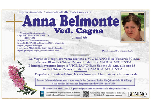 Anna Belmonte, ved. Cagna
