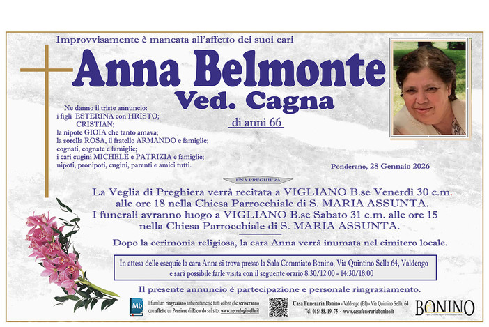 Anna Belmonte, ved. Cagna