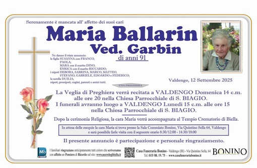 Maria Ballarin, ved. Garbin Maria Ballarin, ved. Garbin