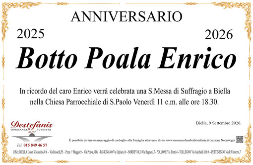 Botto Poala Enrico - Anniversario Botto Poala Enrico - Anniversario