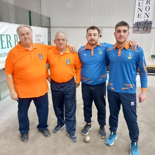In maglia arancione i campioni Claudio Menti e Piergiorgio Rossetti - Foto Federbocce In maglia arancione i campioni Claudio Menti e Piergiorgio Rossetti - Foto Federbocce