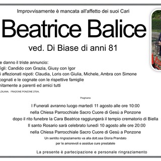 Beatrice Balice, ved. Di Biase Beatrice Balice, ved. Di Biase