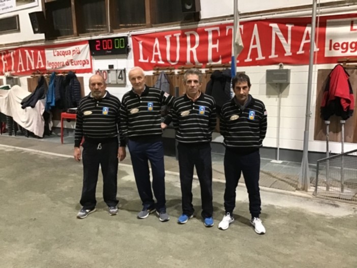 La quadretta Barbera Audis, Bracco, Fino, Lacognata di Piatto Sport, stasera in semifinale contro Valdengo - Foto Federbocce La quadretta Barbera Audis, Bracco, Fino, Lacognata di Piatto Sport, stasera in semifinale contro Valdengo - Foto Federbocce