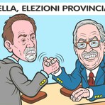 Provincia di Biella, ore di attesa per lo scrutinio: sfida aperta fra Gelone e Ramella Pralungo - Illustrazione di Giovanni Cavallo