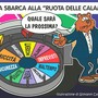 A Biella siccità, incendi e nubifragi: la ruota della fortuna è una roulette russa - Illustrazione di Giovanni Cavallo A Biella siccità, incendi e nubifragi: la ruota della fortuna è una roulette russa - Illustrazione di Giovanni Cavallo