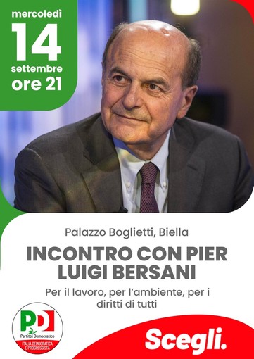 Elezioni, domani Pier Luigi Bersani a Biella - Foto PD Biella