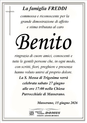 Benito - Ringraziamenti Benito - Ringraziamenti