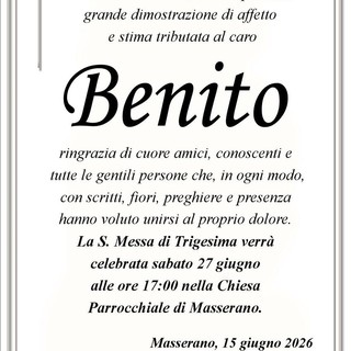 Benito - Ringraziamenti Benito - Ringraziamenti