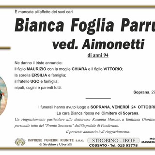 Bianca Foglia Parrucin, ved. Aimonetti Bianca Foglia Parrucin, ved. Aimonetti
