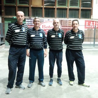Le due coppie finaliste di Piatto Sport - Foto Federbocce