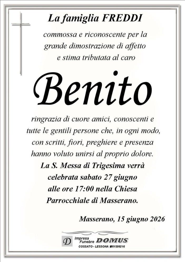 Benito - Ringraziamenti